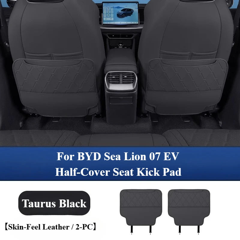 Tapis Anti-coup de pied pour siège arrière BYD Sealion 7 Sea Lion 07 EV 2024 2025, couleur de voiture originale, tapis Anti-coup de pied en cuir