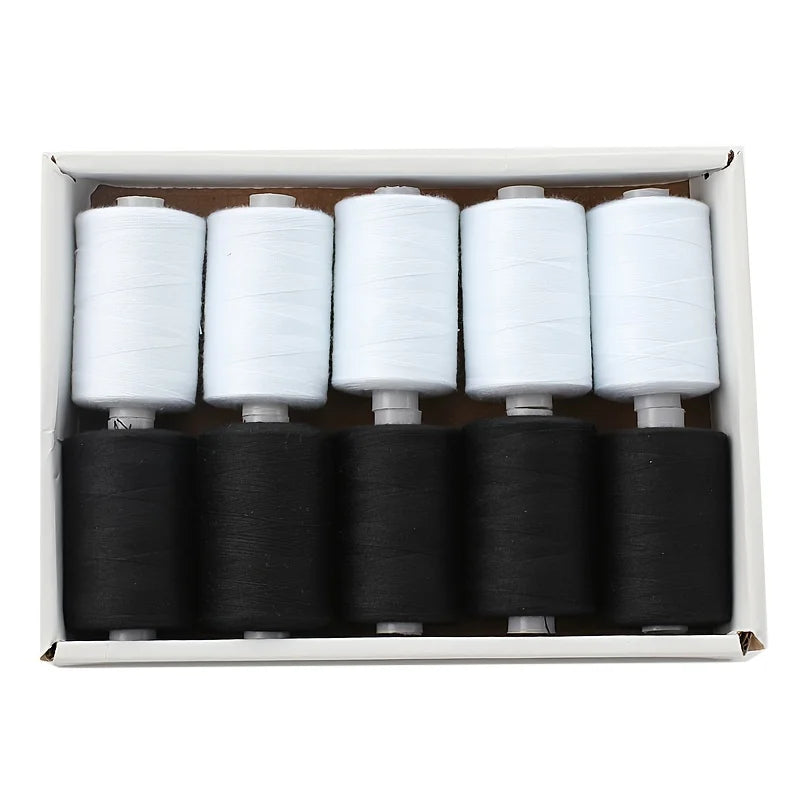 Fil à coudre - 10 fils en polyester pour machine à coudre, quilting et à coudre à la main - Ensemble de 1000 yds par bobine