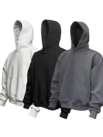 Sweat-shirt à capuche Boxy Bla ort pour homme, automne-hiver, en coton et polyester résistant, décontracté et confortable