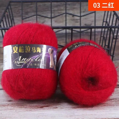 Fil de laine Mohair d'alpaga en peluche pour fil à tricoter, écharpe de pull 40 grammes/boule, fils épais de Lanas doux et chaud gonflés