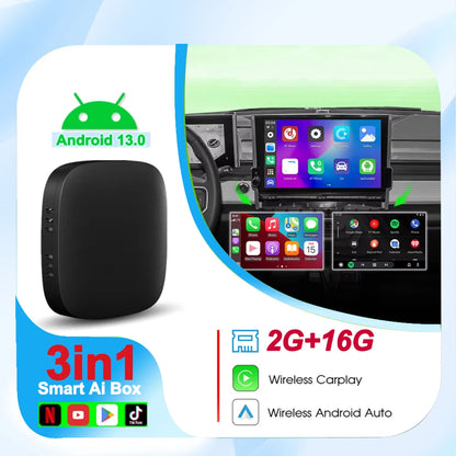 Android 13 TV Box Smart CarPlay Ai Box Wifi sans fil Android Auto magasin de jeu intégré pour voitures CarPlay OEM YouTube Netflix