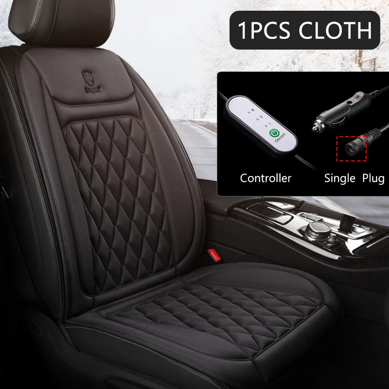 Coussin chauffant pour siège de voiture, en flanelle, 12V, universel, pour l'hiver siege chauffant voiture siège chauffant voiture