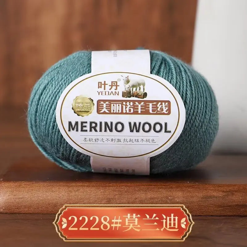 Rouleau de fil de laine mérinos doux pour bébé, 50g/rouleau, 100M, anti-boulochage, bricolage, tricot à la main, écharpe au Crochet, vêtements, chapeaux