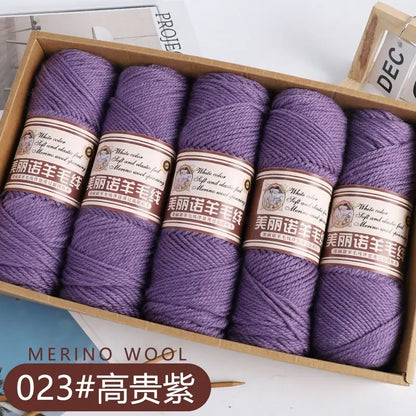 Fil de laine mérinos épais au Crochet à la main, 500 g/ensemble, pour chapeaux, manteaux, pulls, fil de laine mérinos doux pour la peau, gonflé, doux et chaud