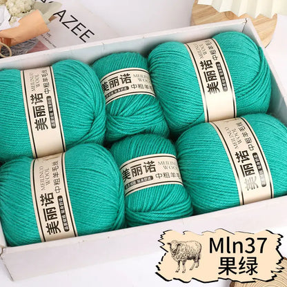 Fil de laine mi-épais pour chaussettes, tricot à la main, pull, pantalon, foulards, vêtements en cachemire mérinos, fil de Crochet doux pour bébé, 500 g/ensemble