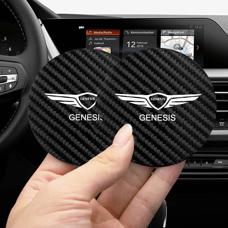 Dessous de verre antidérapant pour voiture, 2 pièces, tasse d'eau, accessoires automobiles pour Genesis G80 GV70 GV80 GV60 G70 Essentia Neolun G90 GV90 X