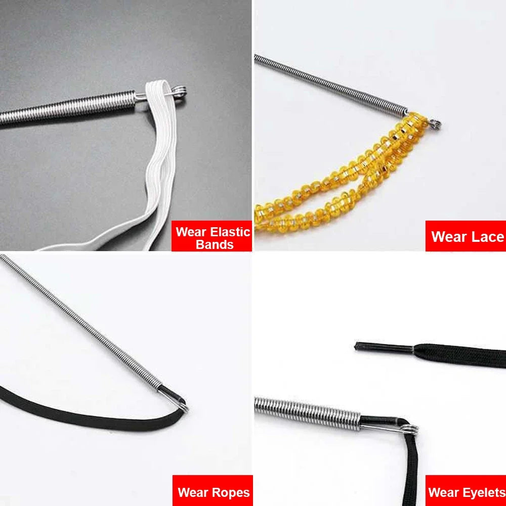 Enfile-cordon à ressort pliable, Clip pour pantalons, sweat à capuche, bande élastique, cordon en dentelle, fil à cordon Flexible, accessoires de couture, bricolage