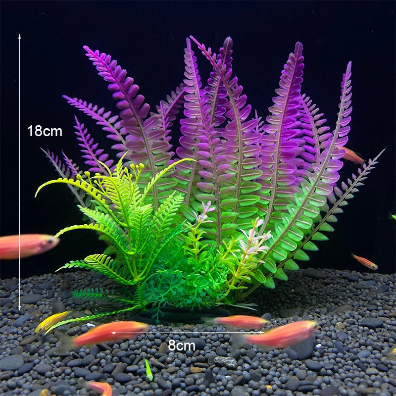 Plantes artificielles décoratives pour aquarium, herbe aquatique en plastique pour décorations d'aquarium, accessoires pour aquarium, plantas acuario