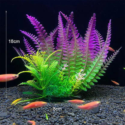 Plantes artificielles décoratives pour aquarium, herbe aquatique en plastique pour décorations d'aquarium, accessoires pour aquarium, plantas acuario