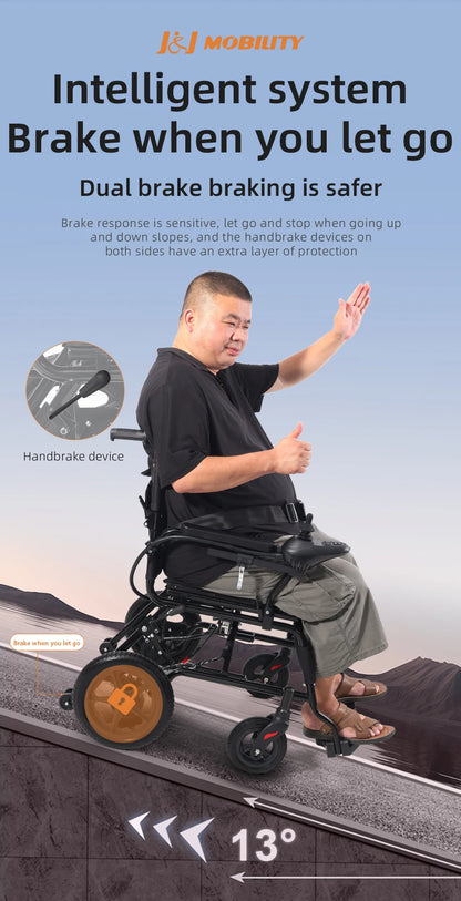 Fauteuil roulant électrique pliable en acier au carbone pour la rééducation, facile à utiliser