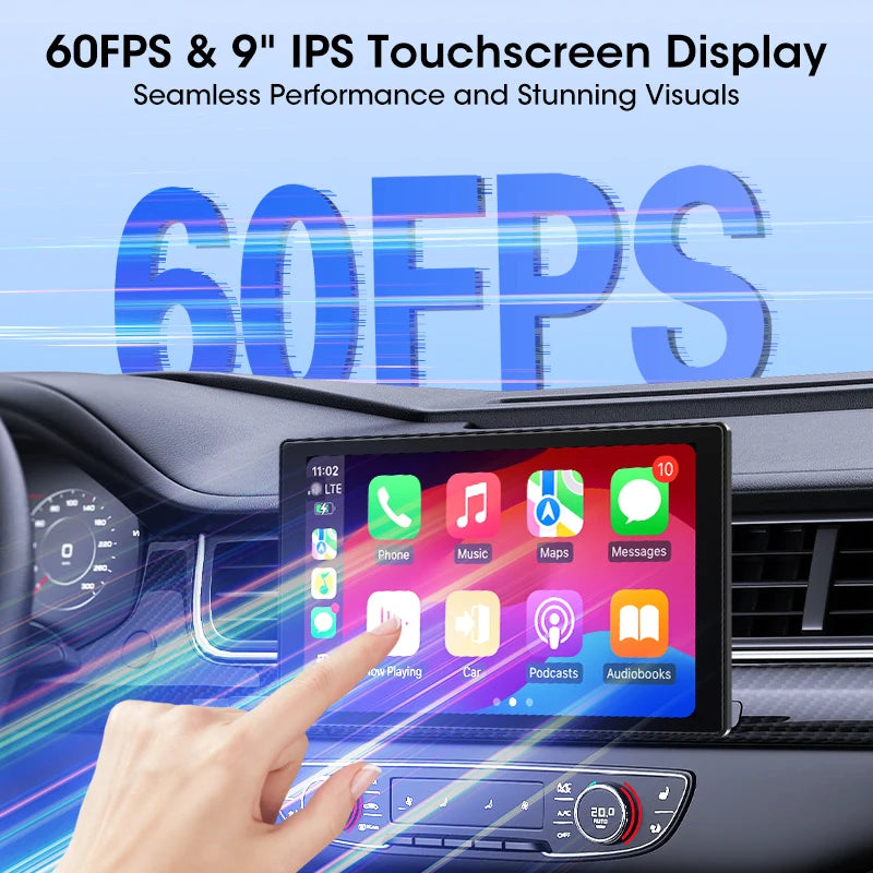 7/8/9 ''Support Orientation et Portrait voiture miroir Radio sans fil Carplay Android Auto multimédia lecteur vidéo écran universel