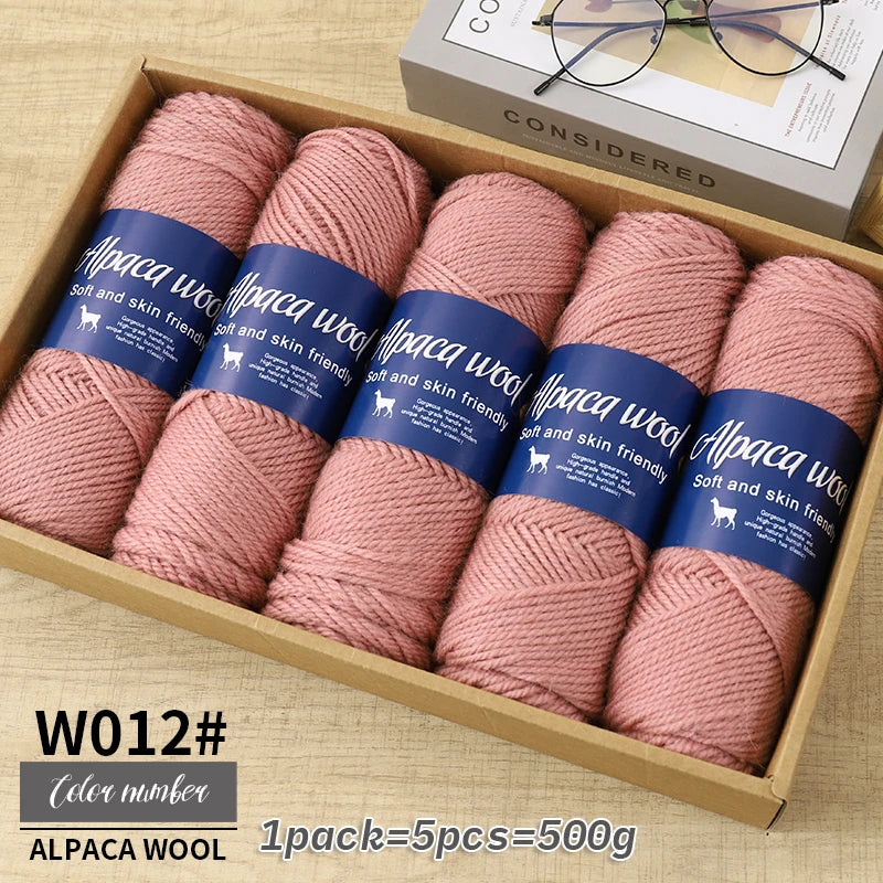 Fil de laine d'alpaga 500g, fil grossier, tissé à la main pour fabriquer des pulls chauds et à la mode, coupe-vent, vestes, foulards, chapeaux, fils