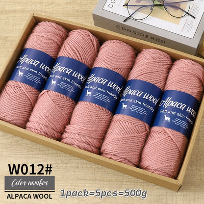 Fil de laine d'alpaga 500g, fil grossier, tissé à la main pour fabriquer des pulls chauds et à la mode, coupe-vent, vestes, foulards, chapeaux, fils