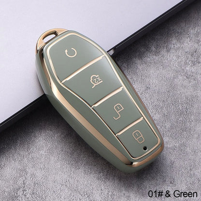 Étui souple pour clé de voiture en TPU, télécommande à 4 boutons, housse de protection, accessoires durables pour BYD Qin Plusdmi Atto 3 Han EV DolDave