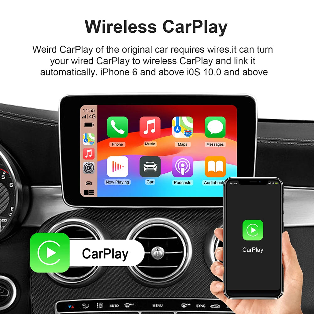 2026 Android 3In1 CarPlay Ai Box sans fil Android Auto USB adaptateur pour Youtube Netflix universel TV Box Plug and Play voiture jouer