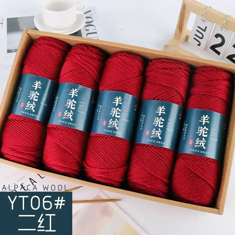 Fil de laine d'alpaga et cachemire, 500 g/ensemble, pour vêtements au Crochet, chapeaux, gants, moyennement épais, 3 plis, fil de laine tricoté à la main de haute qualité, gonflé