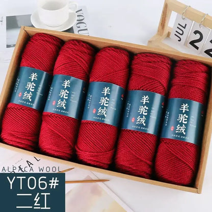Fil de laine d'alpaga et cachemire, 500 g/ensemble, pour vêtements au Crochet, chapeaux, gants, moyennement épais, 3 plis, fil de laine tricoté à la main de haute qualité, gonflé