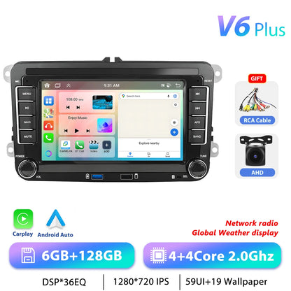 Podofo 7 "9" CarPlay Android autoradio pour Volkswagen VW Golf Passat JETTA Skoda siège voiture système Intelligent 2din GPS autoradio