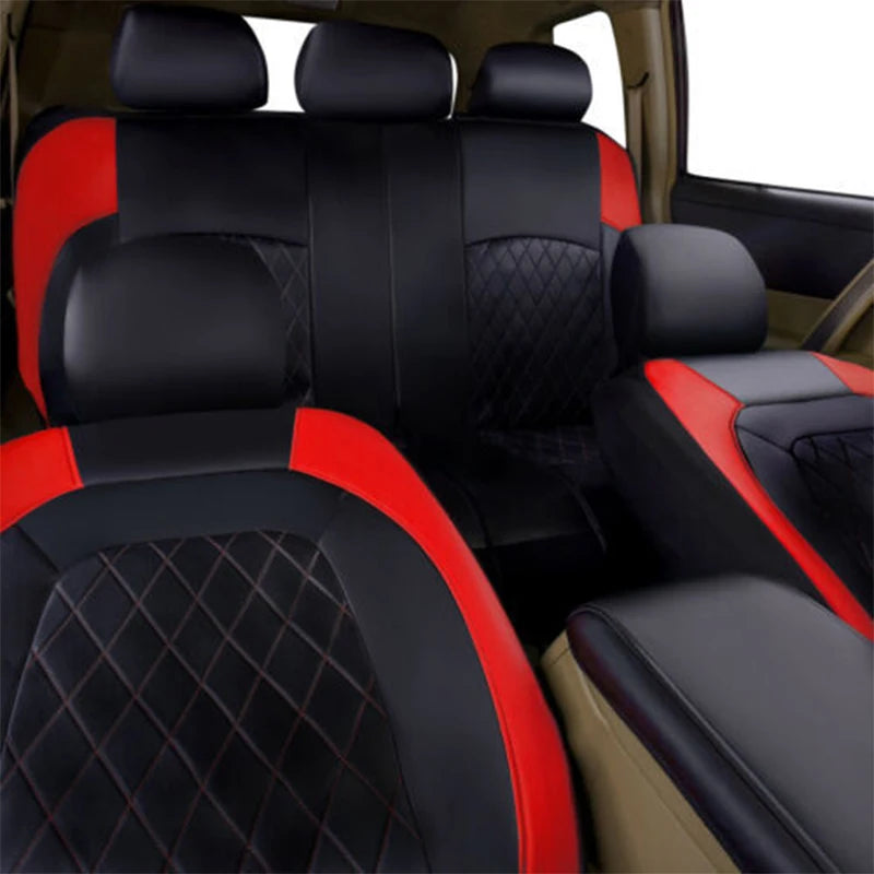 Ensemble complet de housses de siège de voiture, 9 pièces, housses de Protection imperméables et antidérapantes en cuir PU, accessoires universels pour camions et Van SUV