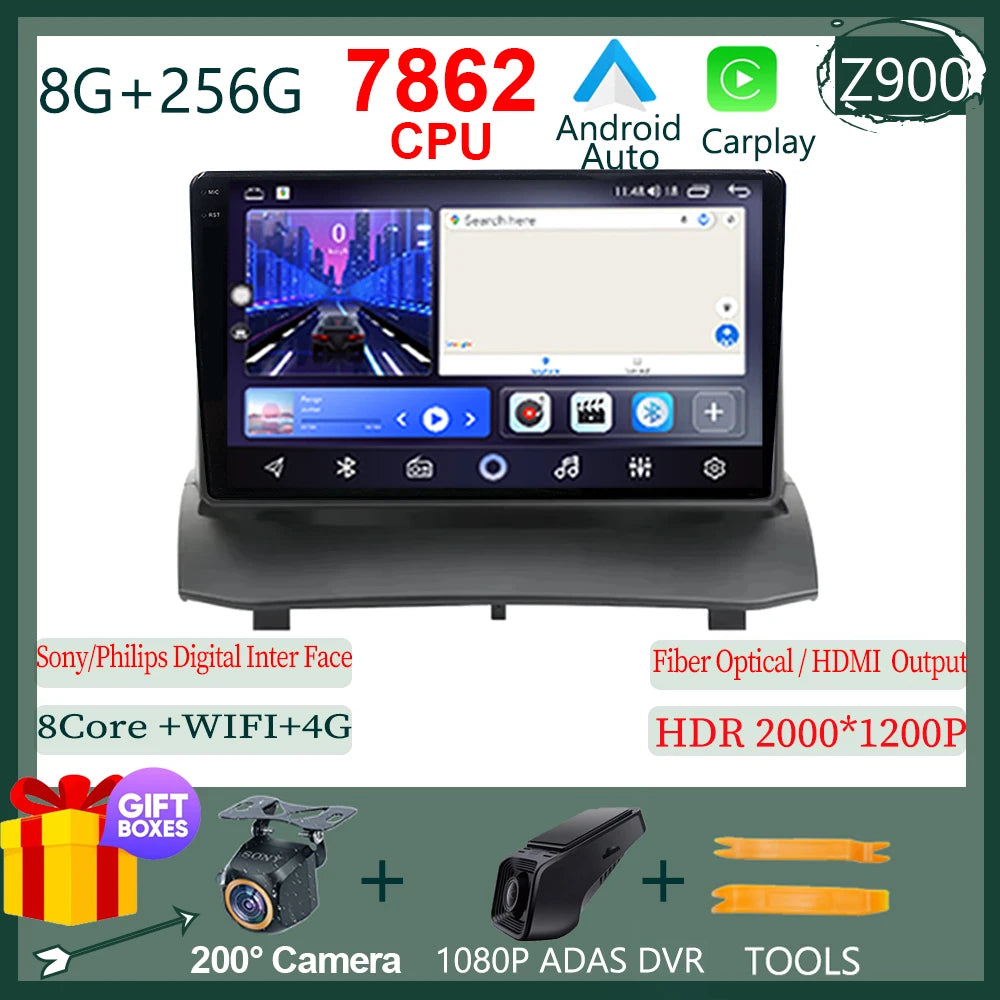 Android pour Ford Fiesta MK7 2009 - 2017 haute performance CPU tactile vidéo Bluetooth stéréo QLED écran Carplay vidéo DSP DVD
