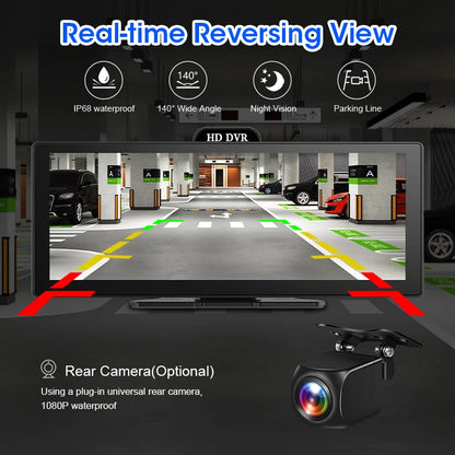 Develuck nouveau 11.26 ''4K voiture DVR sans fil CarPlay Android Auto lecteur multimédia IPS écran tactile Bluetooth enregistreur vidéo FM AUX