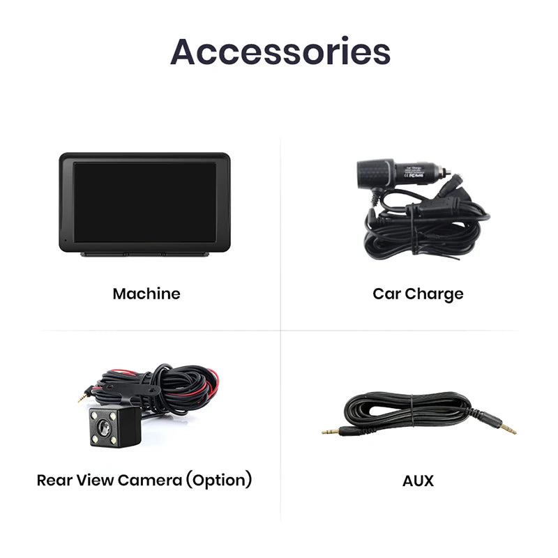 Junsun 7 pouces Portable écran tactile Carplay pour Apple Android Auto autoradio Radio multimédia lecteur vidéo Bluetooth FM AUX GPS