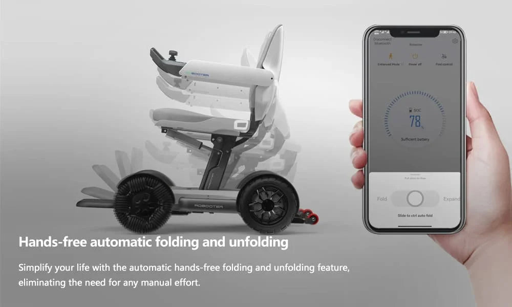 Un clic pliant rapide longue portée Portable léger Robot intelligent fauteuil roulant électrique fauteuil roulant électrique pliable personnes âgées