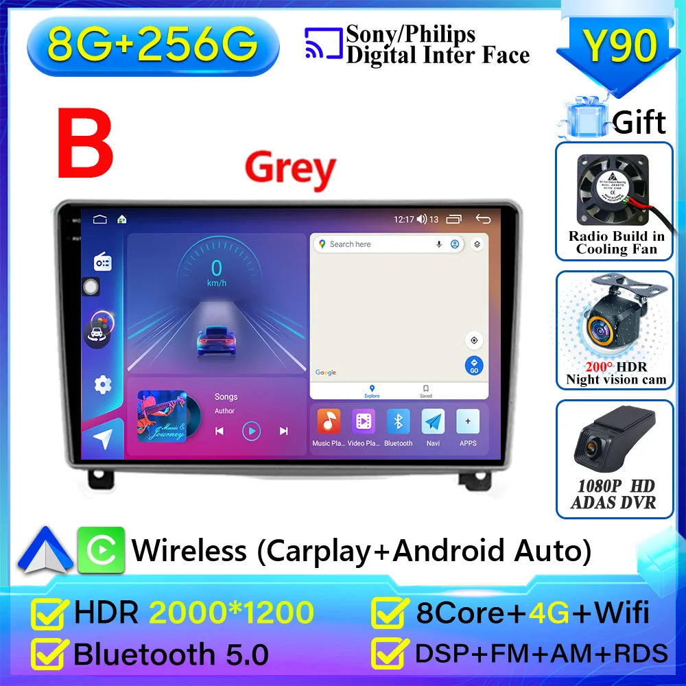Autoradio Carplay pour Peugeot 407 2004-2011 Android 15 Navigation GPS Android Auto stéréo Android 15 vidéo 2K BT 4G No 2din DVD