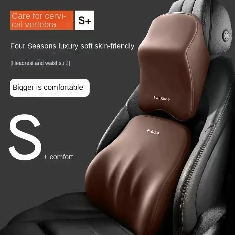 Nouvel appui-tête de voiture avec support lombaire, coussin en mousse à mémoire de forme pour le cou et protection des épaules pour un confort amélioré