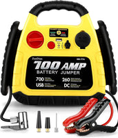 Démarreur de saut de batterie de voiture avec compresseur d'air, pic 700A, centrale électrique Portable 12V pour gaz et Diesel 5,0 L, comprend une lumière LED