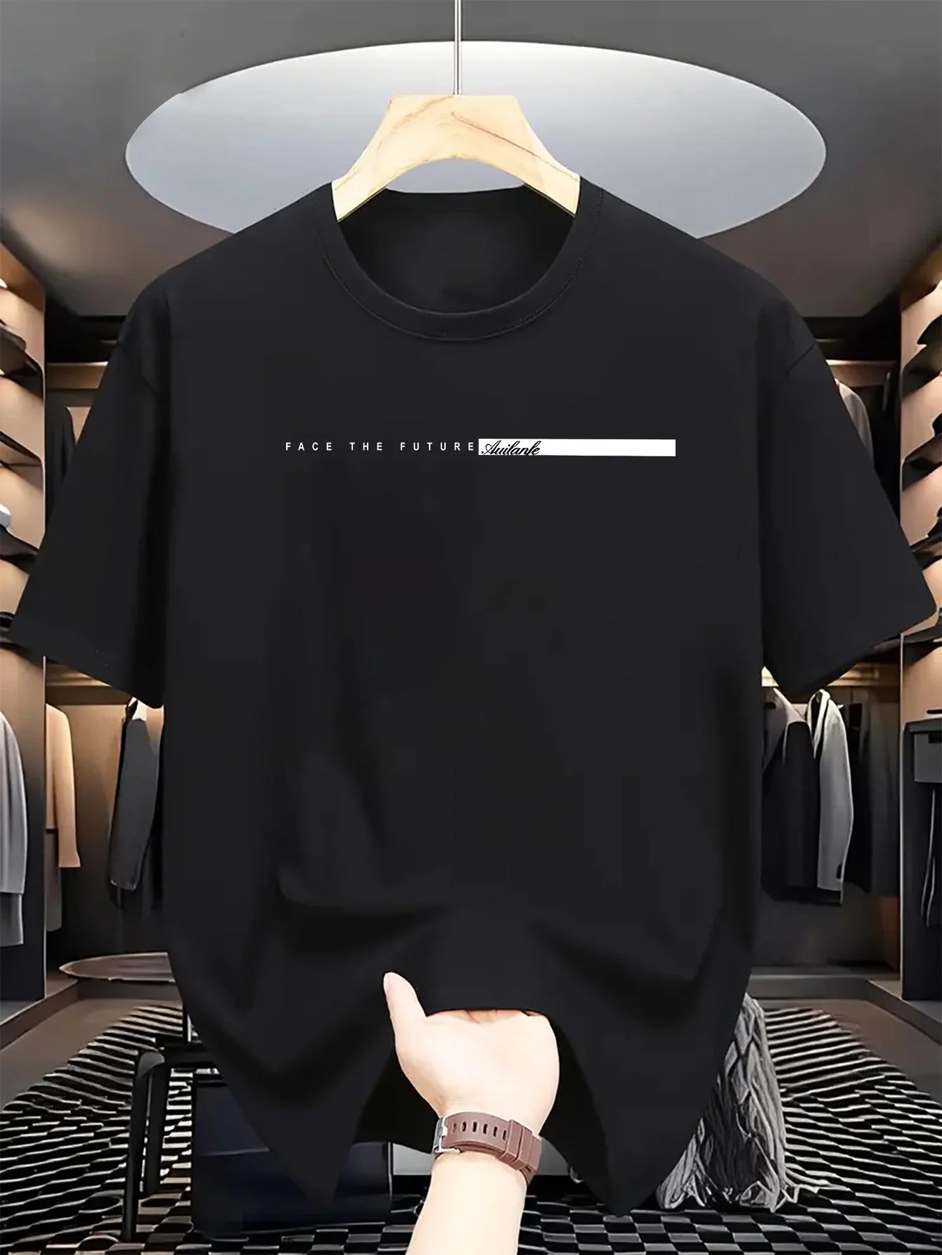 T-shirt à Manches Courtes et Col Rond pour Homme, Haut Décontracté, Coupe Ample, Grande Lettre Imprimée, Style High Street, Unisexe, Été, 100% Coton
