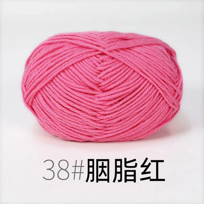 Fil de Lanas teint en coton au lait, 86 couleurs, 4 plis, pour bébé, chapeau, écharpe, pull, poupées, artisanat fait à la main