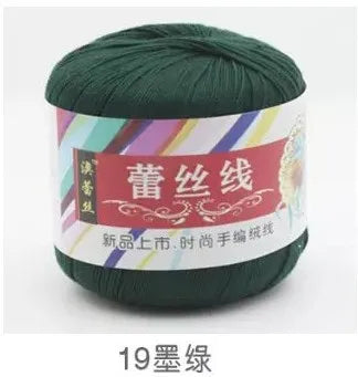 خيوط قطنية 100% للحياكة اليدوية، 50 جرام، قطعة واحدة، خيوط كروشيه ناعمة، خيوط رفيعة للكنزات والشالات والألعاب وخط أميغورومي، 180 مترًا