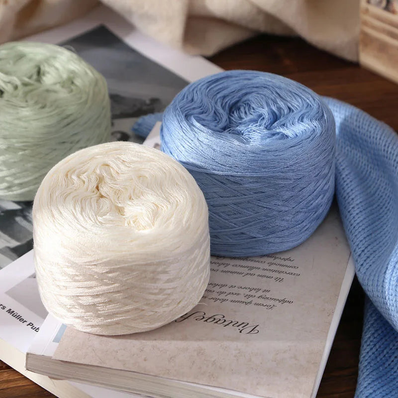 Fil de coton de bambou 100g pour tricoter le fil de coton, ligne Croche, tissu en soie de styliste, frais en été, fil pour bébé tricoté