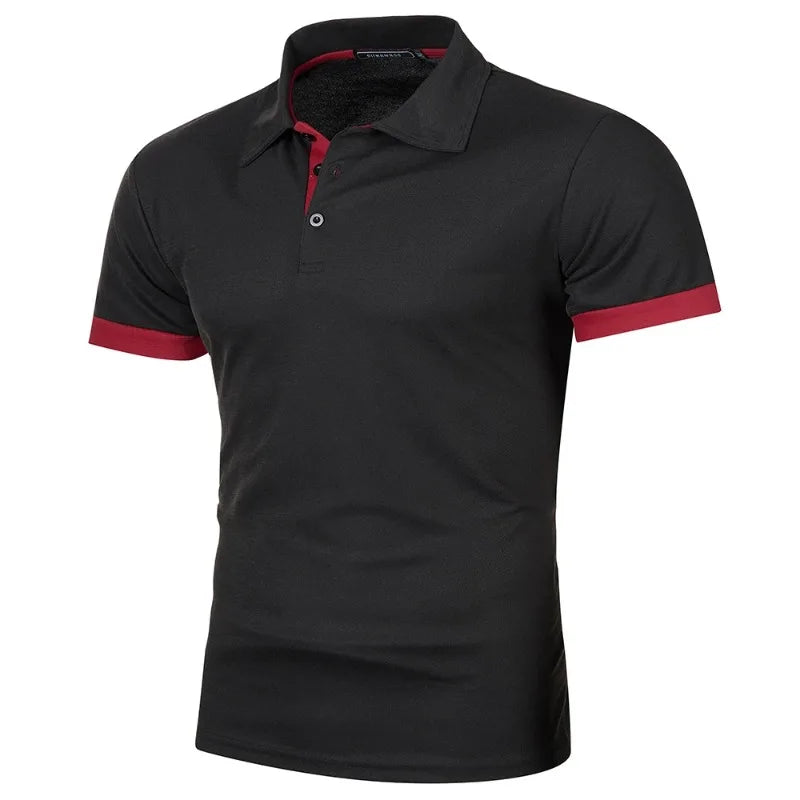 Polo à manches courtes pour hommes, couleur unie, Streetwear, t-shirts légers à revers pour hommes, hauts de Sport de Jogging d'été, nouvelle collection