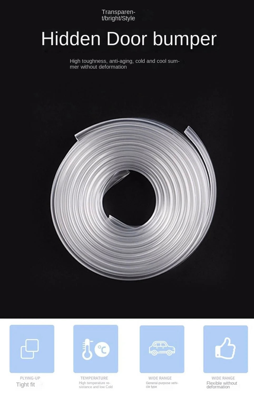 Bande Anti-collision pour voiture, 5M, Type U, qualité universelle, bord de porte, Transparent, Invisible, protection contre les rayures