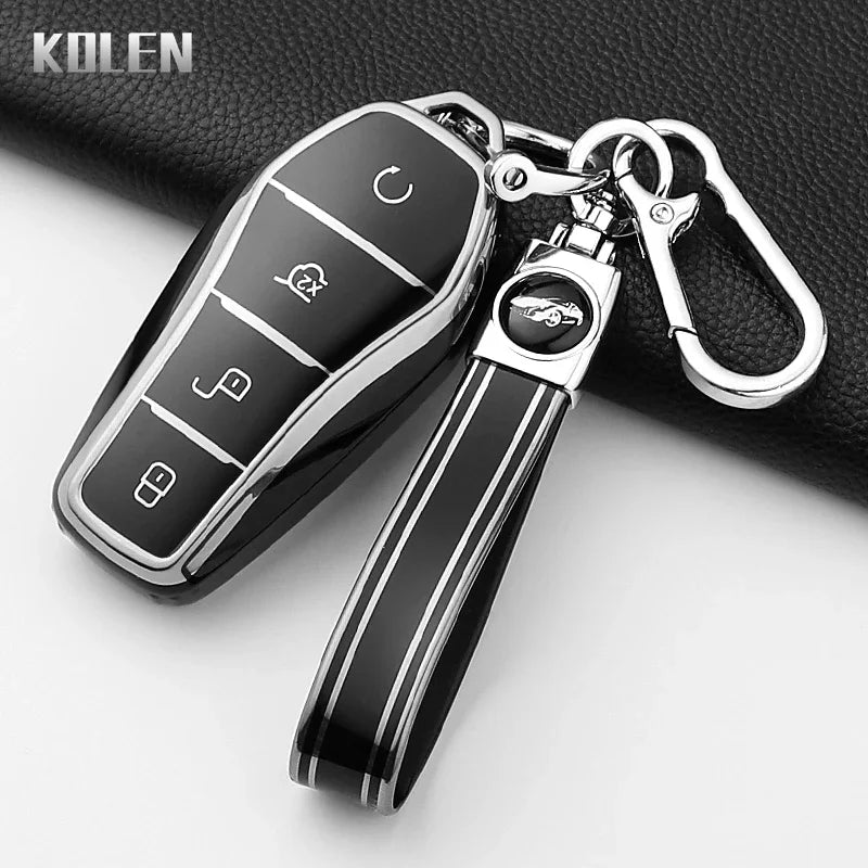 Pour BYD Song Plus Atto 3 Han EV Tang DM Qin joint dauphin mode TPU voiture clé housse protégée porte-clés Fob accessoires