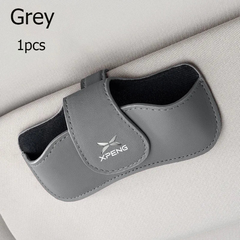 Sac à lunettes pare-soleil de voiture, boîte de rangement en cuir résistant à l'usure pour lunettes de soleil XPeng G3 G6 G9 P5 P7 P7 + P9 G3i X9 N5 G7 MONA M03