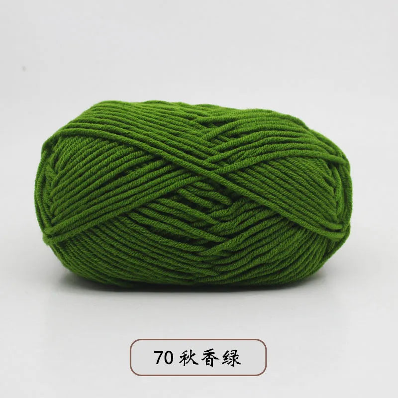 40-50 جم/المجموعة خيوط قطنية حليبية 4 طبقات (80%) للحياكة، صبغة لانا لعمل الكروشيه اليدوي، سترة قبعة دمى بسعر منخفض