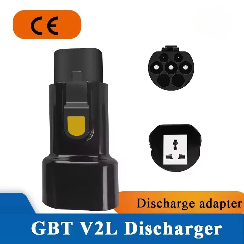 Prise de décharge de câble V2L, chargeur EV GBT, charge 16A avec adaptateur ue, centrale électrique extérieure pour voiture électrique