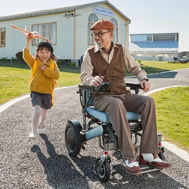 Fauteuil roulant électrique léger et pliable, Intelligent, entièrement automatique, haut de gamme, pour personnes âgées, mobilité