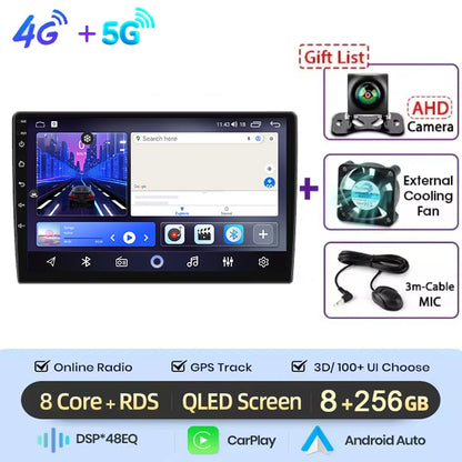 Autoradio multimédia vidéo avec navigation GPS Android16 CarPlay sans fil pour Ford New Transit 2009-2019 Focus 2005-2010