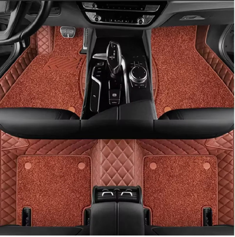 Tapis de sol de voiture personnalisés Double couche, pour Lexus LX LX450 LX460 LX470 LX570, doublures de sol en cuir, accessoires