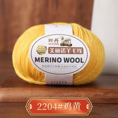 Rouleau de fil de laine mérinos doux pour bébé, 50g/rouleau, 100M, anti-boulochage, bricolage, tricot à la main, écharpe au Crochet, vêtements, chapeaux
