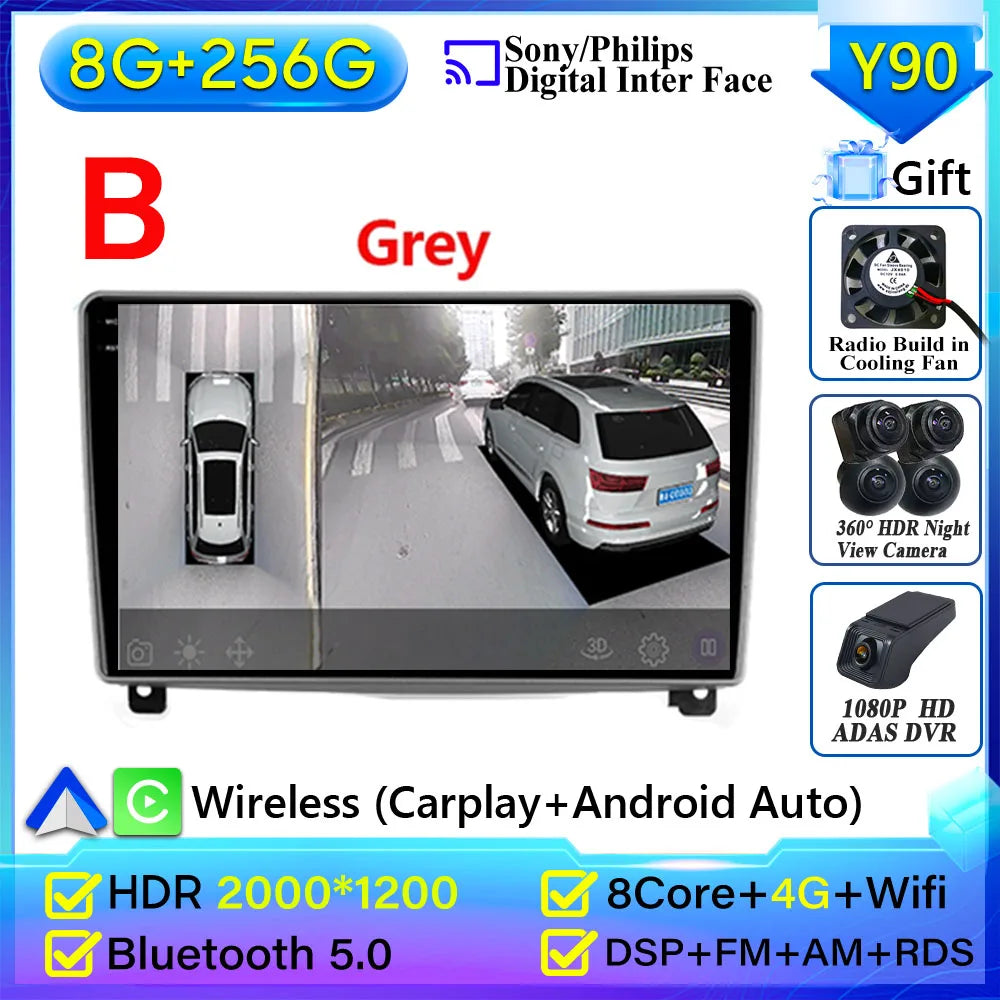 Autoradio Carplay pour Peugeot 407 2004-2011 Android 15 Navigation GPS Android Auto stéréo Android 15 vidéo 2K BT 4G No 2din DVD