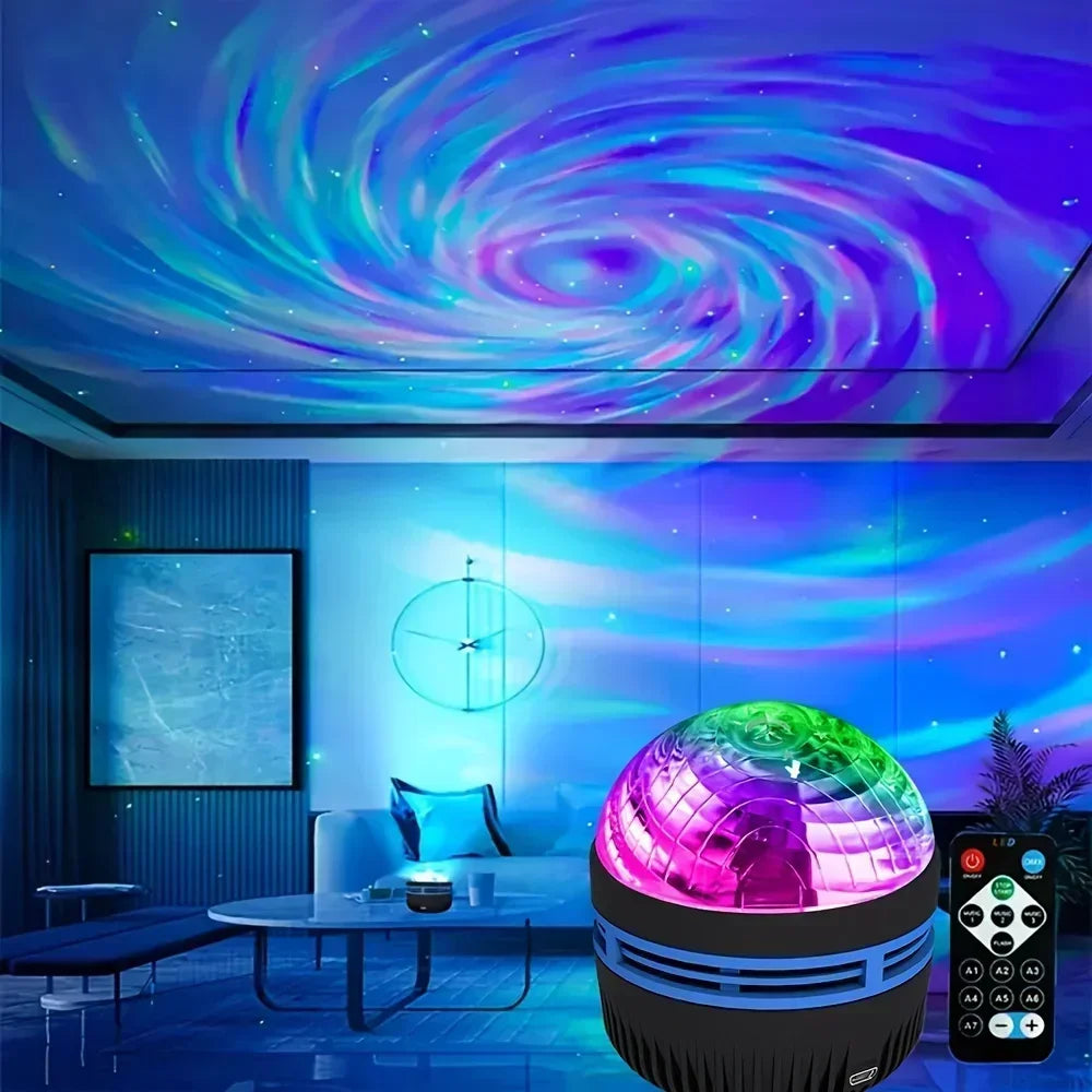 جهاز عرض النجوم المجري RGB يعمل بمنفذ USB، مصباح ليلي مع جهاز تحكم عن بعد، مثالي لتزيين الغرف والحفلات وهدايا أعياد الميلاد