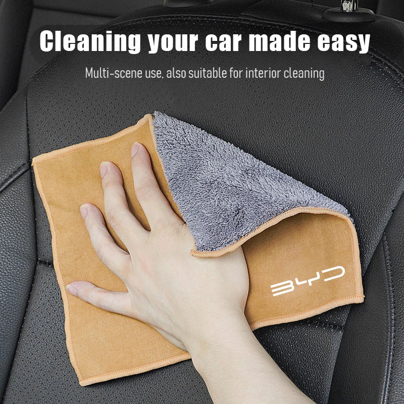 Serviette de voiture en microfibre, chiffon de nettoyage Super absorbant pour BYD Tang F3 E6 Atto3 Yuan Plus Song Max F0 G3 I3 Ea1 Dmi 2din S7