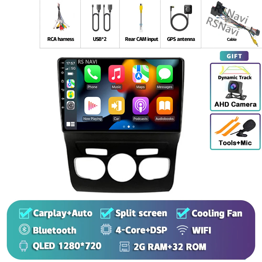 Android 15 Carplay DSP WIF + 4G autoradio GPS lecteur multimédia pour citroën C4 C4L DS4 2013 2014 2015 2016 2017 caméra stéréo 360