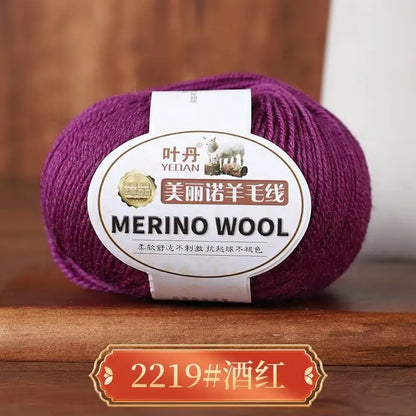 Rouleau de fil de laine mérinos doux pour bébé, 50g/rouleau, 100M, anti-boulochage, bricolage, tricot à la main, écharpe au Crochet, vêtements, chapeaux