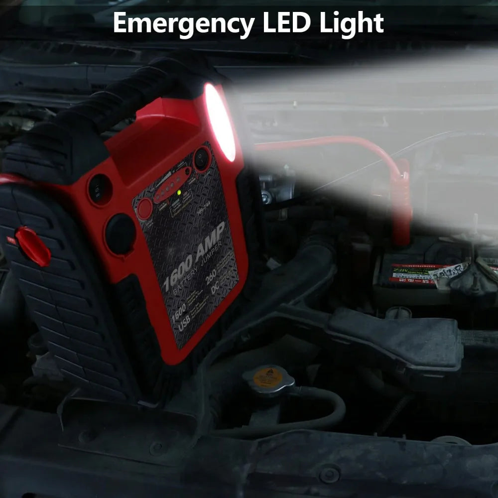 Démarreur de saut Portable pour batterie de voiture 1800A, outil d'urgence 12V, démarreur de saut automatique avec compresseur d'air pour voiture